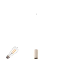 3-fase Pendelarmatuur FITU PD 3PH SET STONE ST64 Set van 1, met Lamphouder E27 IP20, beige dimbaar