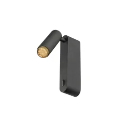 wall luminaire GRIP! S WL ON-OFF with switch, adjustable IP20, gold, black 
