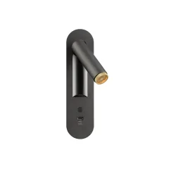 Wandinbouwarmatuur GRIP! S WL DIM USB-C met Schakelaar, instelbaar, met USB-Oplaadfunctie IP20, goud, zwart dimbaar