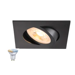 recessed spotlight NEW TRIA® 68 SMART SET ECKIG square, set of 1 GU10 IP20, black dimmable
