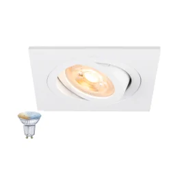 recessed spotlight NEW TRIA® 75 SMART SET GU10 square, set of 1 GU10 IP20, white dimmable