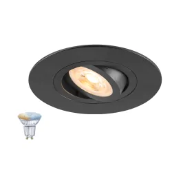 recessed spotlight NEW TRIA® 75 XL SMART SET RUND round, set of 1 GU10 IP20, black dimmable