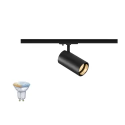 1-fase Spot ASTO TUBE SMART SET 1PH GU10 TW Set van 1, Tunable White, met Lamphouder GU10 IP20, zwart dimbaar