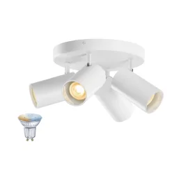 wall and ceiling luminaire ASTO TUBE SMART SET CW quad GU10 set of 1 GU10 IP20, white dimmable
