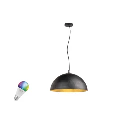 Pendelarmatuur FORCHINI 50 SMART SET PD E27 RGBW Set van 1, RGBW, met Lamphouder E27 IP20, goud, zwart dimbaar
