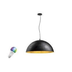 Pendelarmatuur FORCHINI 70 SMART SET PD E27 RGBW Set van 1, RGBW, met Lamphouder E27 IP20, goud, zwart dimbaar