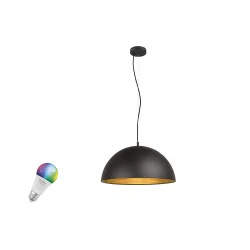Pendelarmatuur FORCHINI M 50 SMART SET PD E27 RGBW Set van 1, RGBW, met Lamphouder E27 IP20, goud, zwart dimbaar