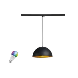 Pendelarmatuur FORCHINI M 40 SMART SET 3PH PD E27 RGBW Set van 1, RGBW, met Lamphouder E27 IP20, goud, zwart dimbaar