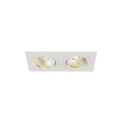 LED Downlight Set NEW TRIA II DL SQUARE Recessed luminaire, 2x6W, 38°, 2700K, incl. driver, clip springs, white