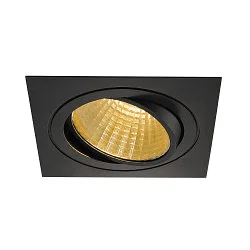 Plafondinbouwarmatuur NEW TRIA DL SET hoekig, zwart dimbaar