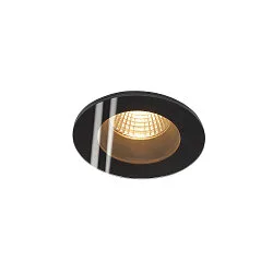 LED Ceiling recessed luminaire PATTA-F, round, 12W, COB LED, 38°, 3000K, IP65, incl. Driver, black