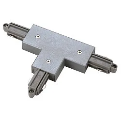1-fase T-connector opbouwversie, aarde links, zilvergrijs