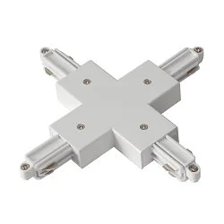 X-coupler for 1-Phase High Voltage track, mounted version, white