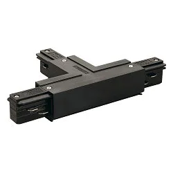 3-fase T-connector EUTRAC aarde links, aarde binnen, zwart