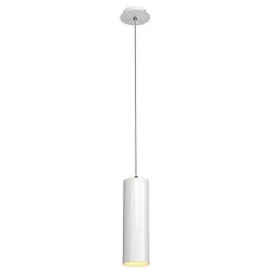 Pendant luminaire ENOLA, Ø 10cm / L 32cm, E27 A60 max. 60W, aluminium, white