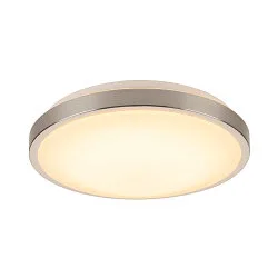 LED Ceiling luminaire MARONA with corona-effects, round,  Ø 30cm / H 8.6cm, 15W 3000K 1200lm 120°, dimmable, alu brushed