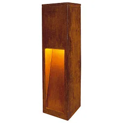 Staande armatuur voor buiten RUSTY® SLOT 50 klein, hoekig, indirect E27 IP44, roest dimbaar