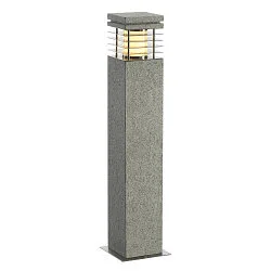 Staande armatuur voor buiten ARROCK GRANITE 70 hoekig, met diffuser E27 IP44, rvs, grijs, salt & pepper dimbaar