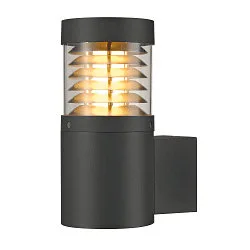 Wandarmatuur voor buitenshuis F-POL WALL cilindrisch E27 IP54, antraciet dimbaar