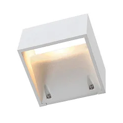 Wandarmatuur voor buitenshuis LOGS WALL up down, hoekig, indirect LED IP65, wit 