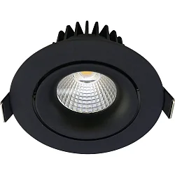 recessed luminaire VELIA TILT round IP44, black matt dimmable 11W 650lm 2700K