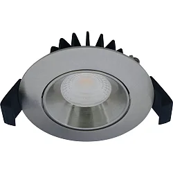 Inbouwarmatuur VELIA LOW PROFILE rond IP44, aluminium geborsteld dimbaar 5,5W 320lm 3000K