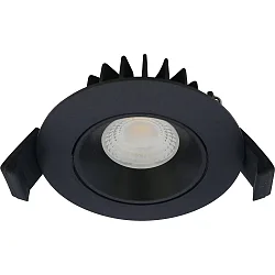 Inbouwarmatuur VELIA LOW PROFILE rond IP44, zwart mat dimbaar 5,5W 320lm 3000K
