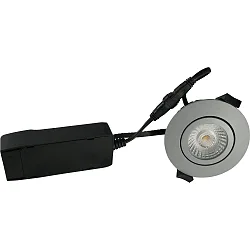 Inbouwarmatuur LOW PROFILE rond IP54, grijs dimbaar 6W 510lm 4000K
