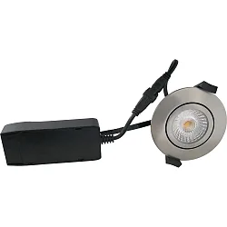 Inbouwarmatuur LOW PROFILE rond IP54, aluminium geborsteld dimbaar 6W 510lm 4000K