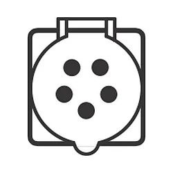 Contactdoos CEE 32A (NO 4405/-07 /-09 /-17 /-19) 5-polig, met deksel, rood