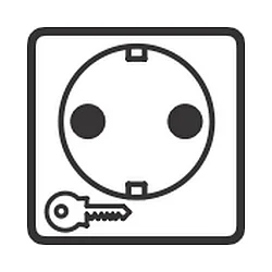 Contactdoos F-TYPE GERMAN (NO 4417 /-19) met deksel, Duitse versie, met slot, grijs