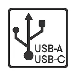 Contactdoos USB-A + USB-C (NO 4417 /-19) 2-voudig, met USB-aansluiting, met deksel, grijs, zwart