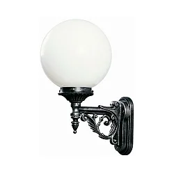 Wandarmatuur voor buitenshuis TYPE NO 0609 rond E27 IP44, zwart, zilver dimbaar