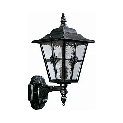 Wandarmatuur voor buitenshuis TYPE NO 1804 up E27 IP23, zwart, zilver dimbaar