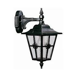 Wandarmatuur voor buitenshuis TYPE NO 1805 down E27 IP23, zwart, zilver dimbaar