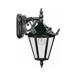Wandarmatuur voor buitenshuis TYPE NO 1807 down E27 IP23, zwart dimbaar