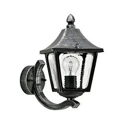 Wandarmatuur voor buitenshuis TYPE NO 1820 up, hoekig E27 IP44, zwart dimbaar