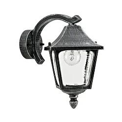 Wandarmatuur voor buitenshuis TYPE NO 1821 down, hoekig E27 IP44, zwart dimbaar