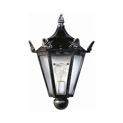 Wandarmatuur voor buitenshuis TYPE NO 3228 halfrond E27 IP23, zwart dimbaar