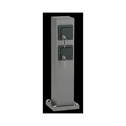 Contactdooszuil TYPE NO 4412 2-voudig, met slot, zwart, antrazit mat