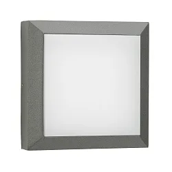 Wand- en plafondarmatuur TYPE NO 6560 klein, vierkant, dimbaar, slagvast IP54, antraciet dimbaar
