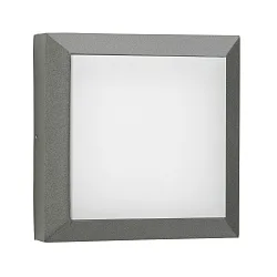 Wand- en plafondarmatuur TYPE NO 6562 groot, vierkant, dimbaar, slagvast IP54, antraciet dimbaar