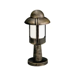 Sokkelarmatuur TYPE NO 0530 kort, met omslag E27 IP44, bruin, Messing gesatineerd dimbaar