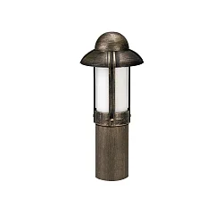 Sokkelarmatuur TYPE NO 0531 lang, met omslag E27 IP44, bruin, Messing gesatineerd dimbaar