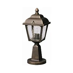 Sokkelarmatuur TYPE NO 0536 hoekig E27 IP44, bruin, Messing gesatineerd dimbaar