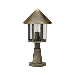 Sokkelarmatuur TYPE NO 0539 rond E27 IP44, bruin, Messing gesatineerd dimbaar