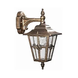 Wandarmatuur voor buitenshuis TYPE NO 1805 down E27 IP23, bruin, Messing gesatineerd dimbaar