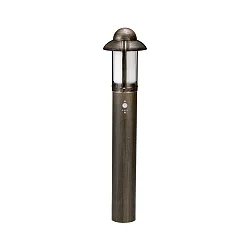 Path light Country style Night watchman Type No. 2025 with motion sensor, IP44, 90cm, E27, cast alu / opal, brown brass