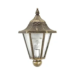 Wandarmatuur voor buitenshuis TYPE NO 3229 halfrond E27 IP23, bruin, Messing gesatineerd dimbaar