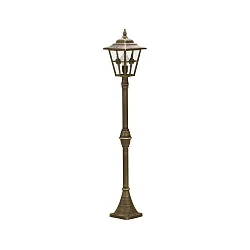 Padverlichting TYPE NO 4136 hoekig E27 IP23, bruin, Messing gesatineerd dimbaar